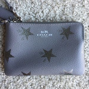 Silver Coach Wristlet